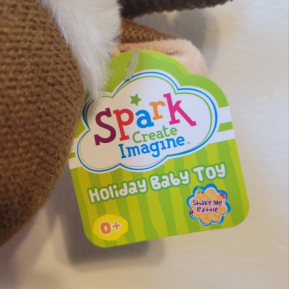 Holiday baby toy Moose Christmas plush w/ rattle - Picture 5 of 5